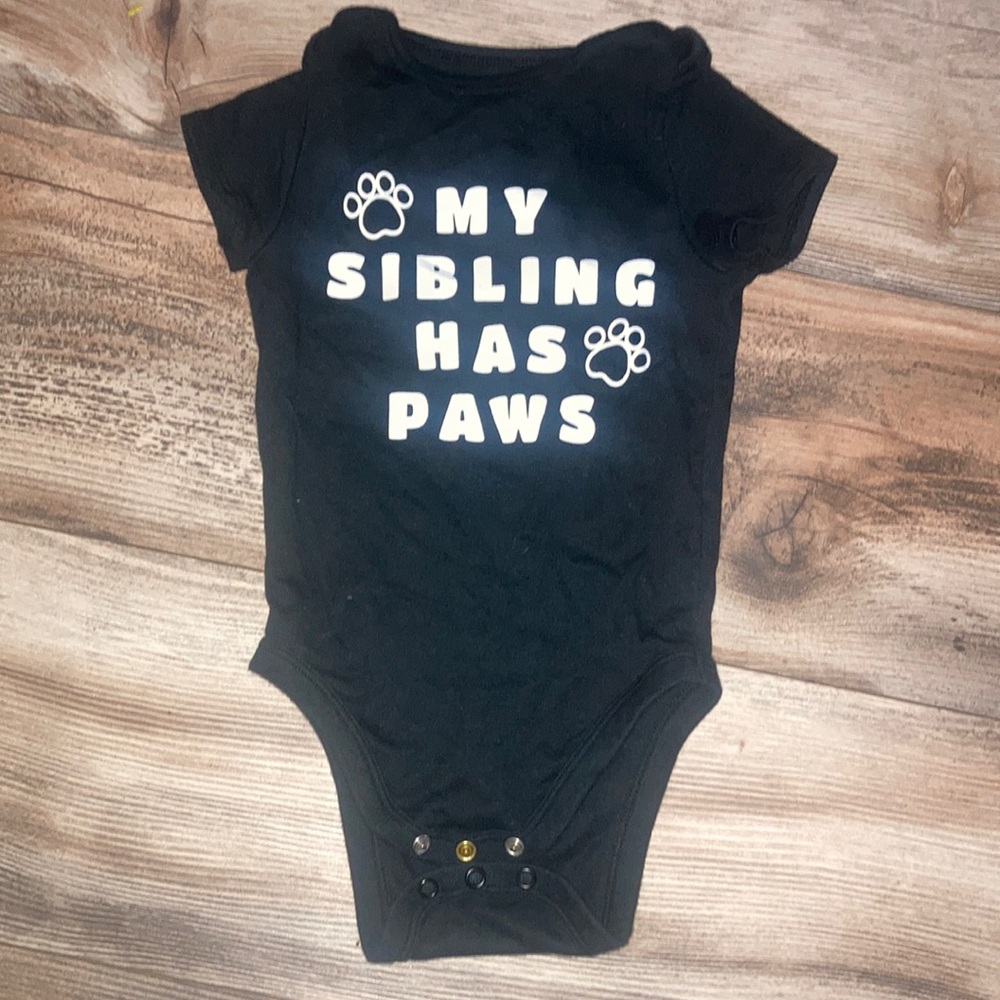 Jumping Beans baby bean My Siblings Have Paws Onesie Size 18 months